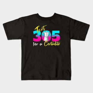 Text 305 (Miami) for a Cuban Cortadito Design Kids T-Shirt